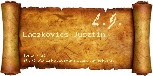 Laczkovics Jusztin névjegykártya
