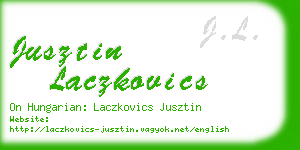 jusztin laczkovics business card